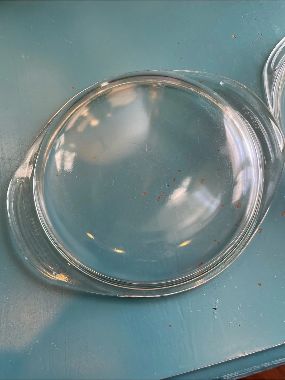 Vintage Pyrex Clear Glass Round Casserole Dish w/ Lid 1.5 Qt Ovenware USA